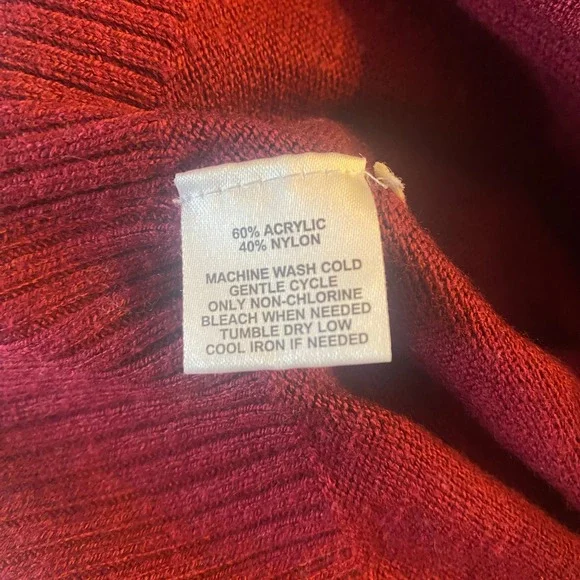 Ann Taylor LOFT Burgundy Ribbed Turtleneck Sweater Long Sleeve Women's Size S - Picture 5 of 5